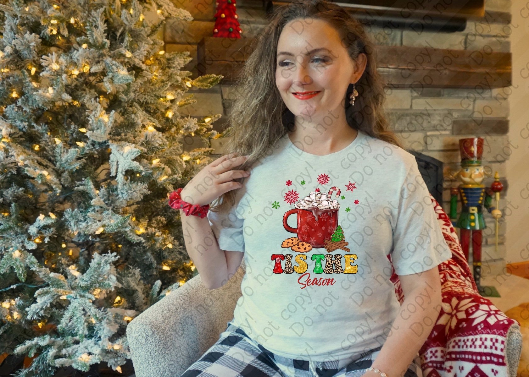 12-534 Tis the Season Hot Cocoa and Cookies Completed Tee