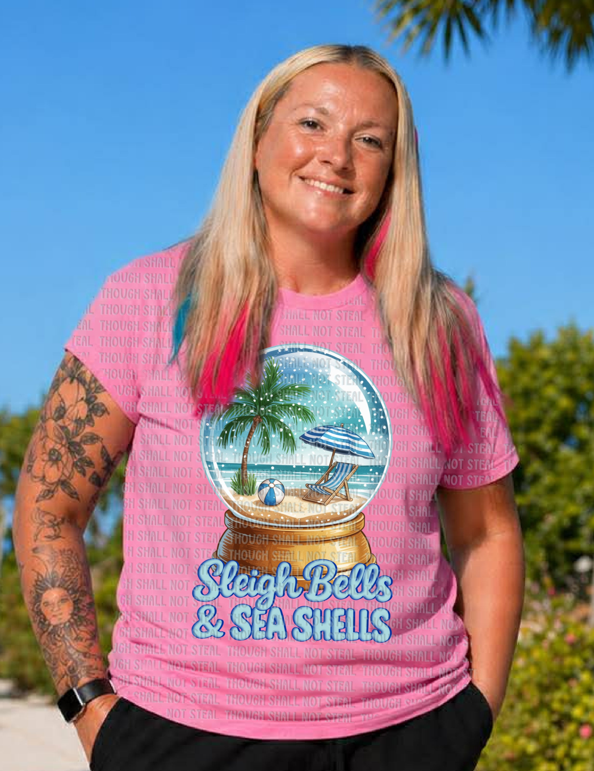 12-550 Sleigh Bells and Sea Shells DTF TRANSFER ONLY