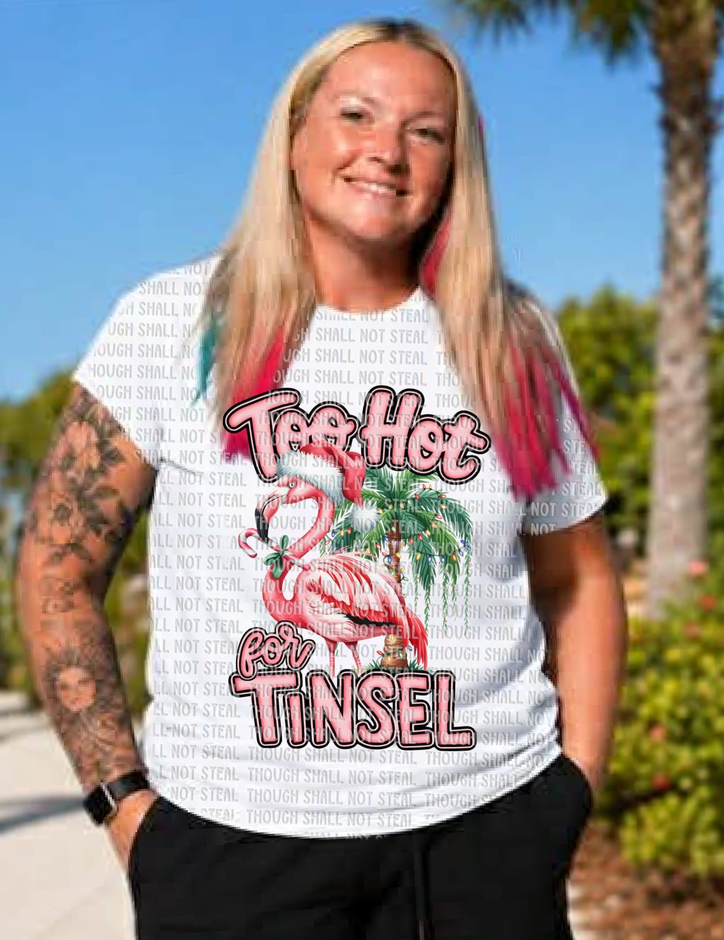 12-557 Too hot for Tinsel Completed Tee