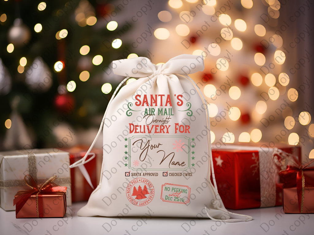 12-T-13 Santas Air Mail Overnight Delivery For Completed Tee