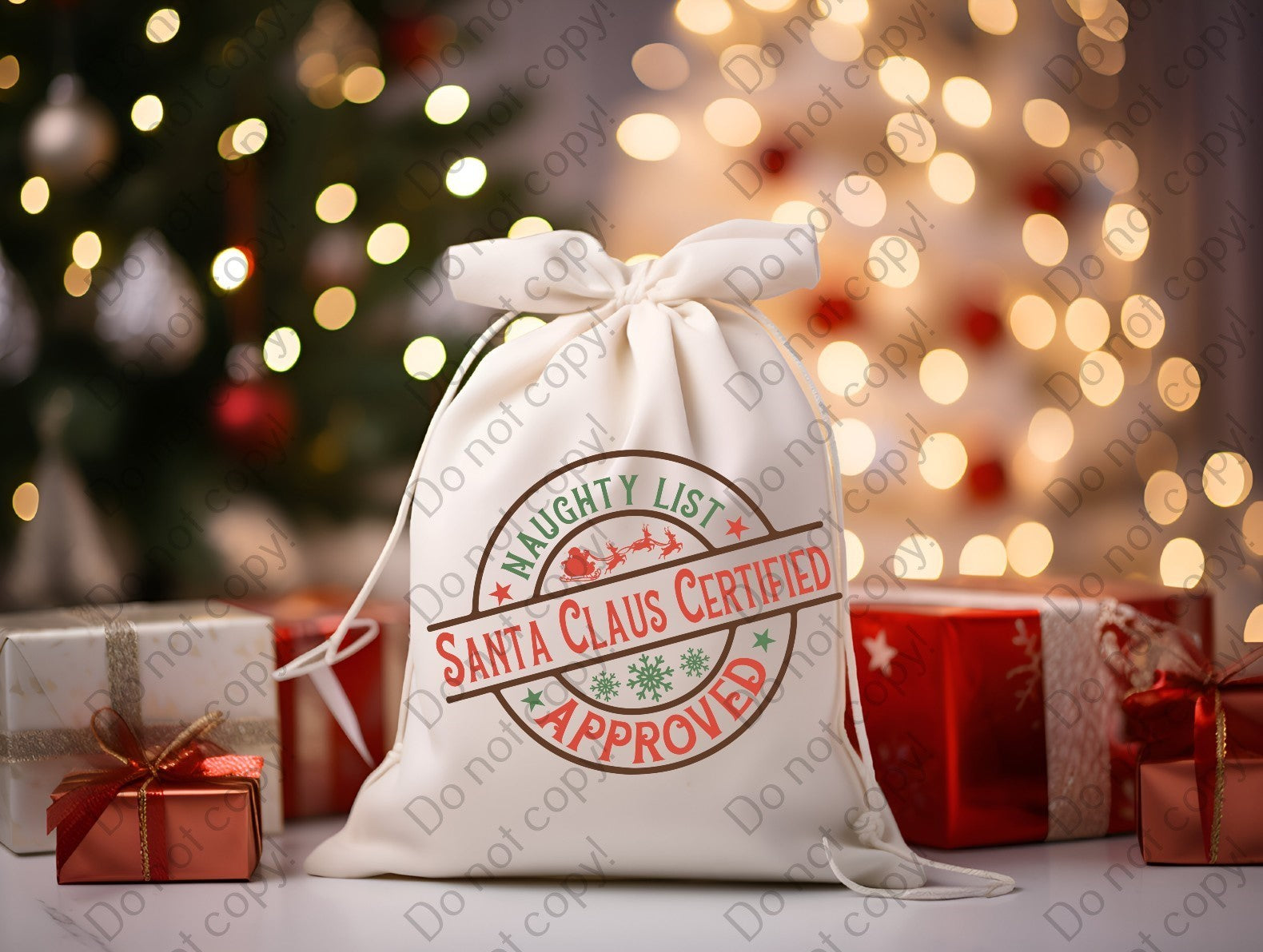 12-T-3 Santa Claus Certified DTF TRANSFER ONLY