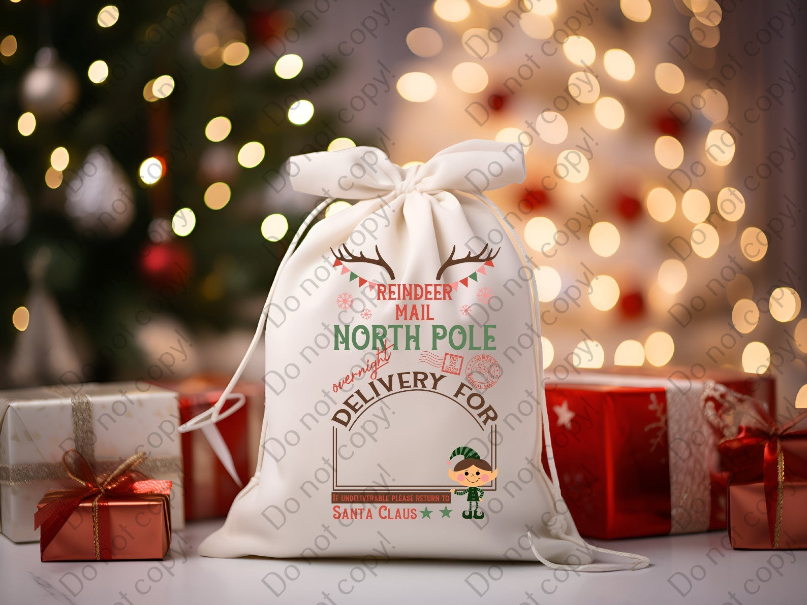 12-T-9 Reindeer Mail DTF TRANSFER ONLY