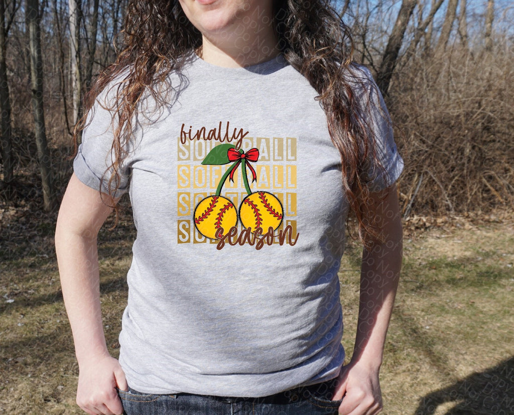 13-106 softball cherry Completed Tee