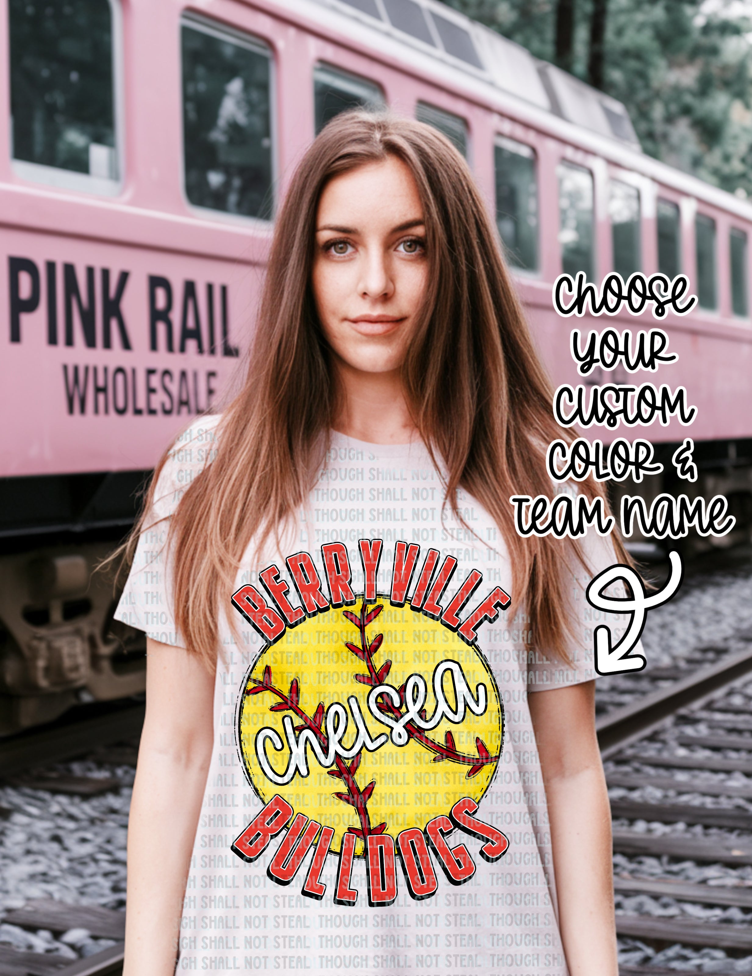 13-119 Softball Custom Color, Team Name and Personalization Completed Tee