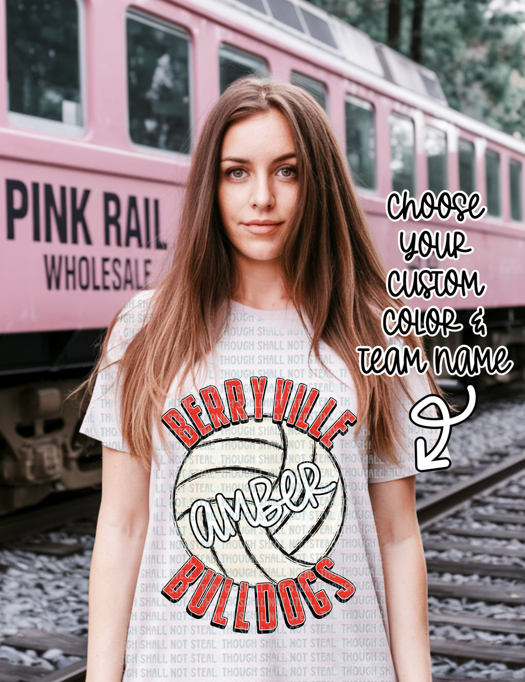 13-121 Volleyball Custom Color, Team Name and Personalization Completed Tee