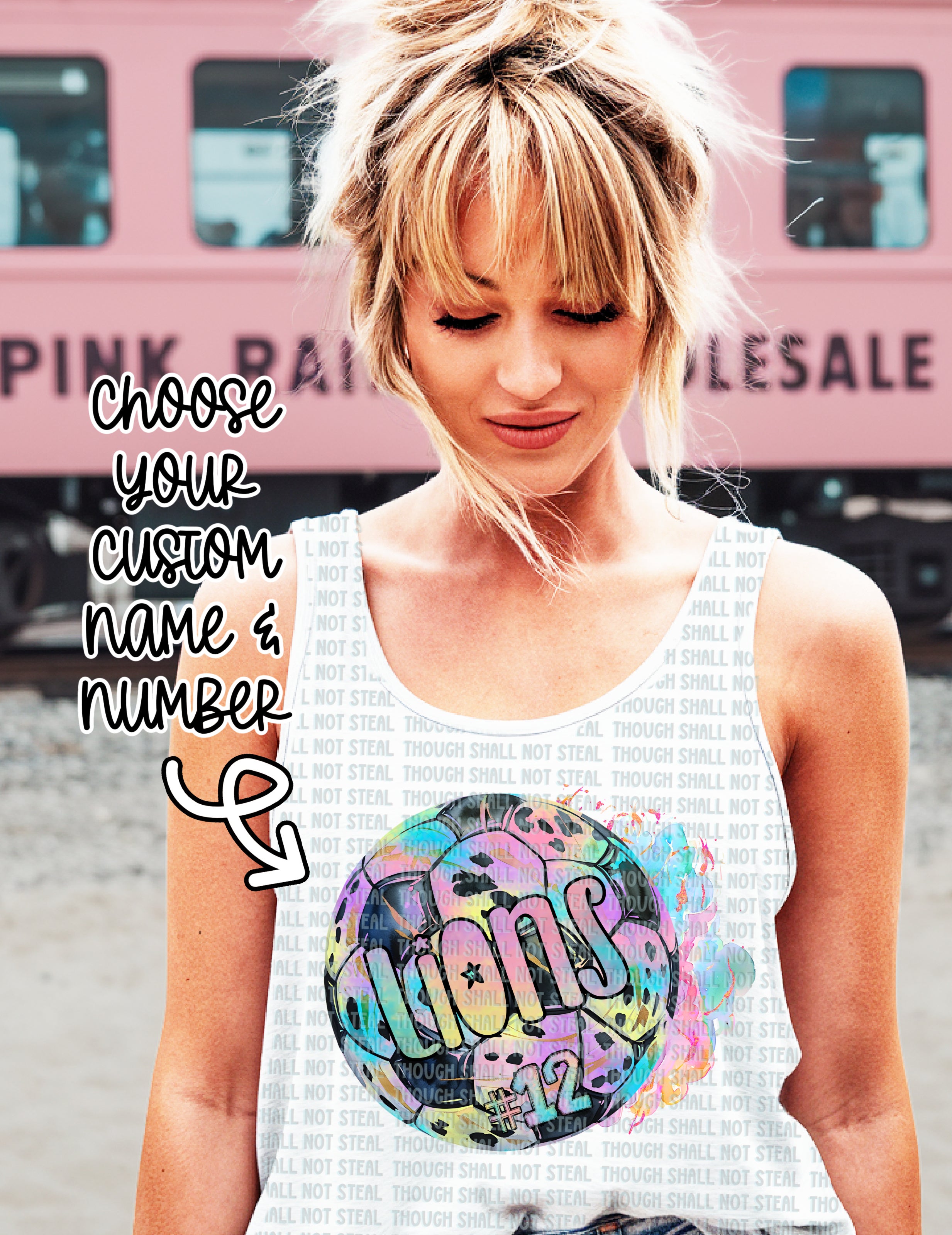 13-133 Soccer with Custom Name and Number Completed Tee