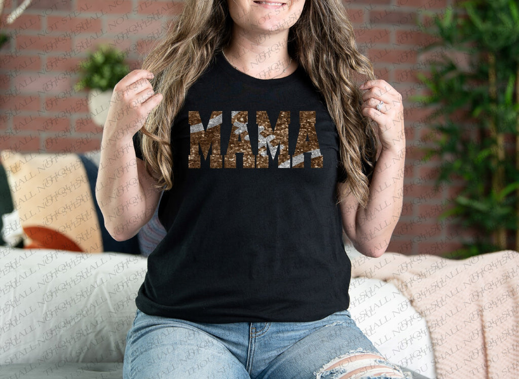 13-149 Glitter Sequin Mama (Choose Sport) DTF TRANSFER ONLY