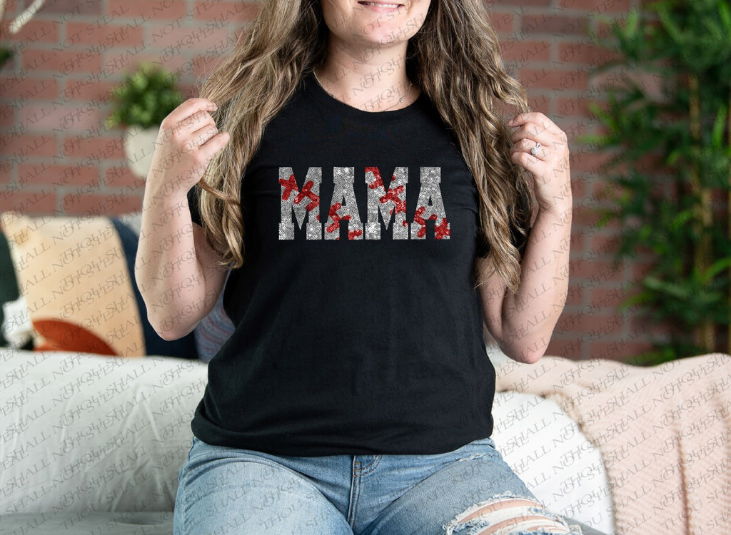 13-149 Glitter Sequin Mama Completed Tee