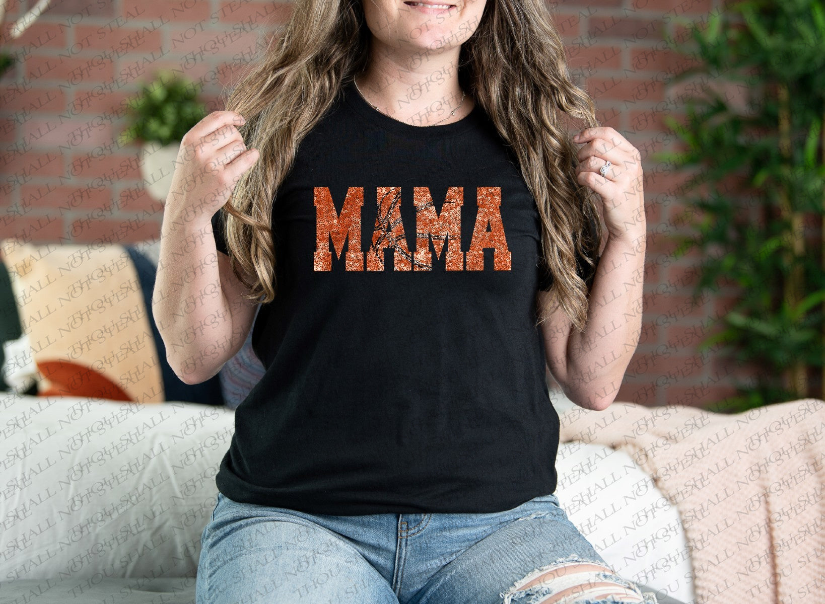 13-149 Glitter Sequin Mama Completed Tee