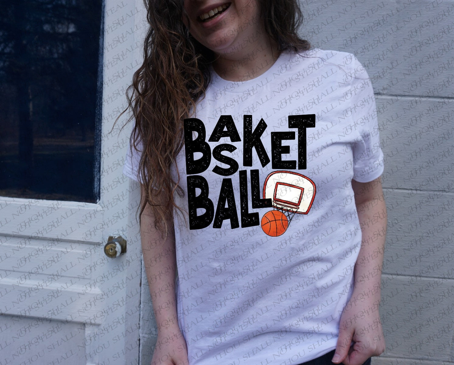 13-150 Basketball with Rim DTF TRANSFER ONLY