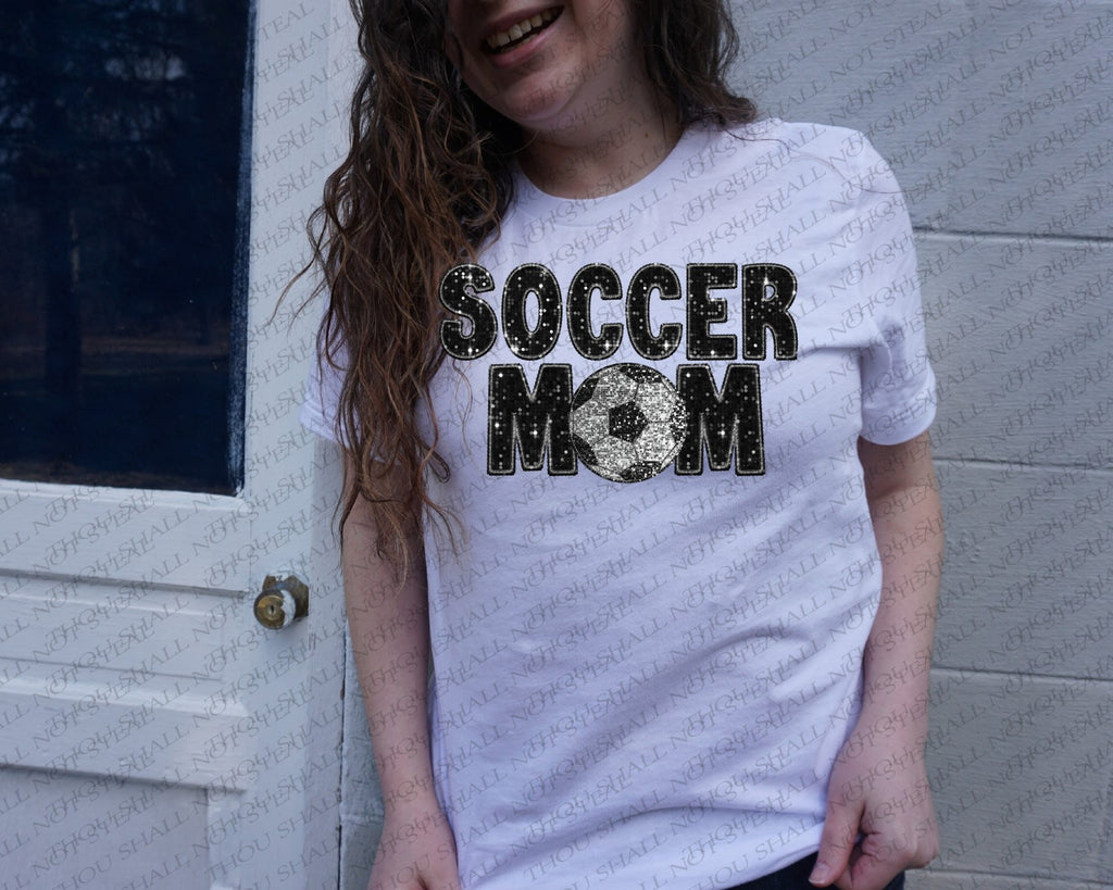 13-160 Sequin Soccer Mom (Choose Color) DTF TRANSFER ONLY