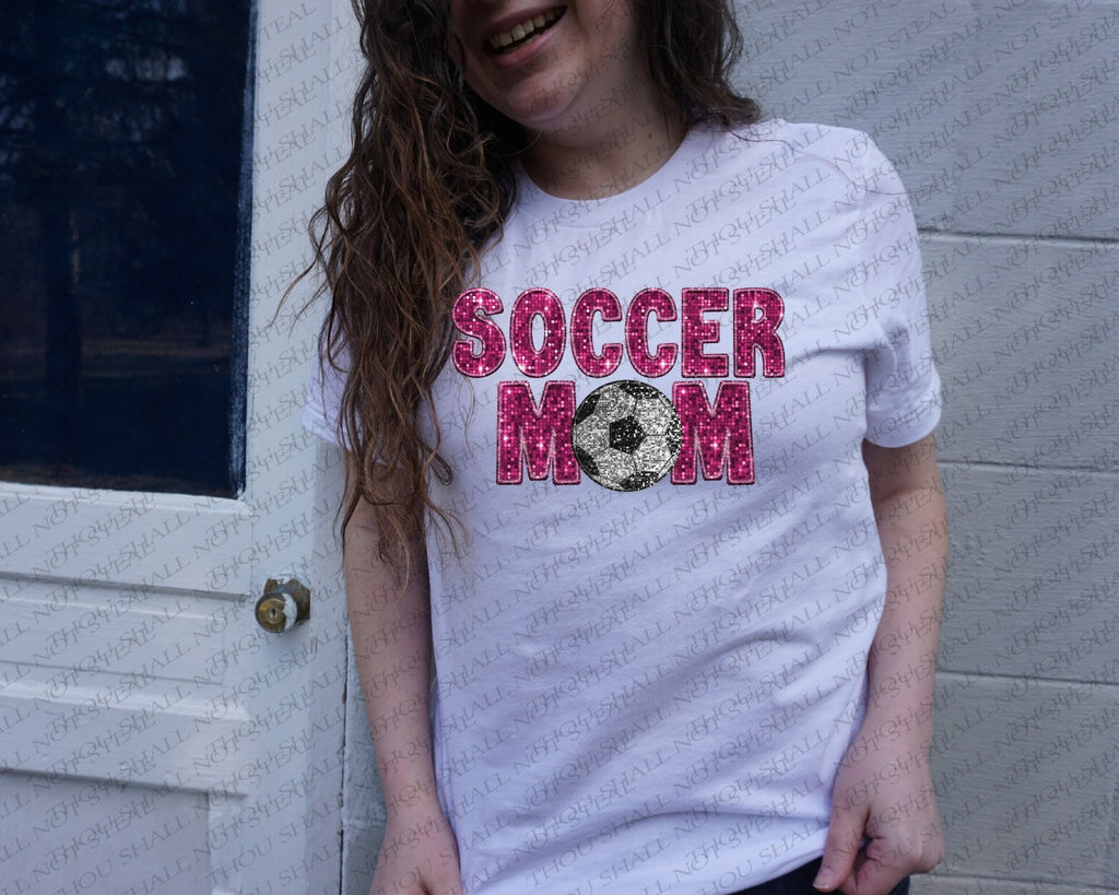 13-160 Sequin Soccer Mom (Choose Color) DTF TRANSFER ONLY