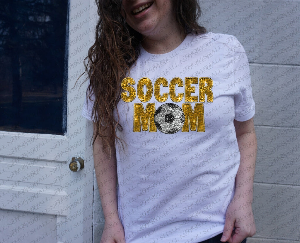 13-160 Sequin Soccer Mom (Choose Color) DTF TRANSFER ONLY