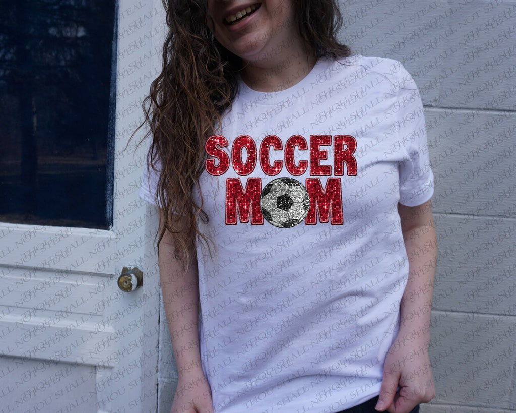 13-160 Sequin Soccer Mom (Choose Color) DTF TRANSFER ONLY