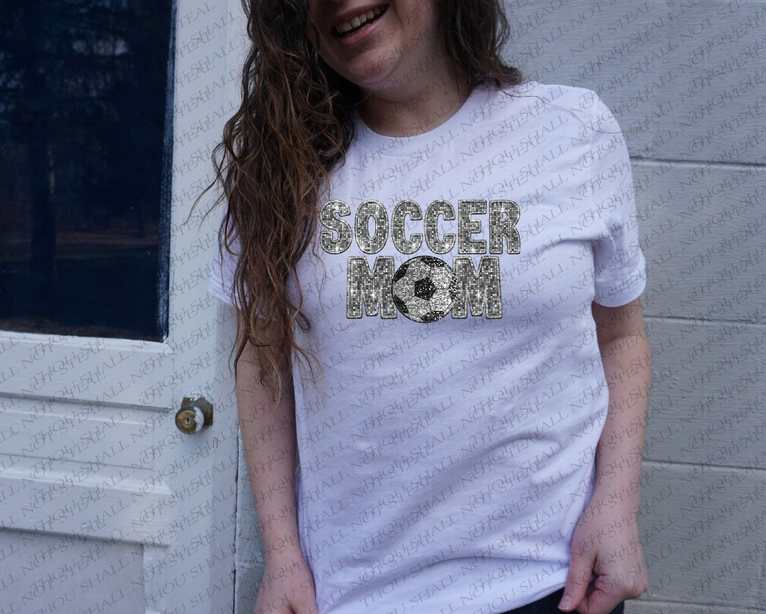 13-160 Sequin Soccer Mom (Choose Color) DTF TRANSFER ONLY