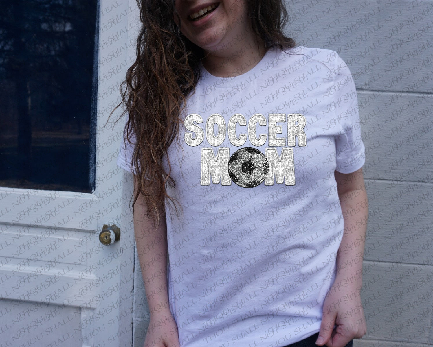13-160 Sequin Soccer Mom (Choose Color) DTF TRANSFER ONLY