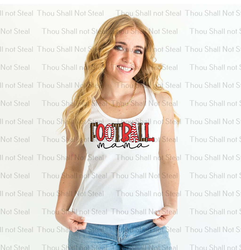 13-168 Football Mama (Choose Color) DTF TRANSFER ONLY