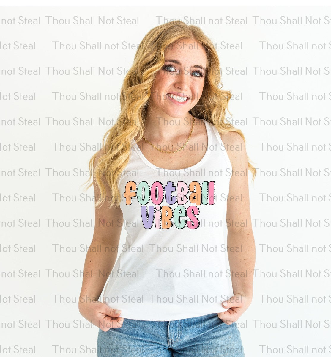 13-170 Colorful Football Vibes DTF TRANSFER ONLY