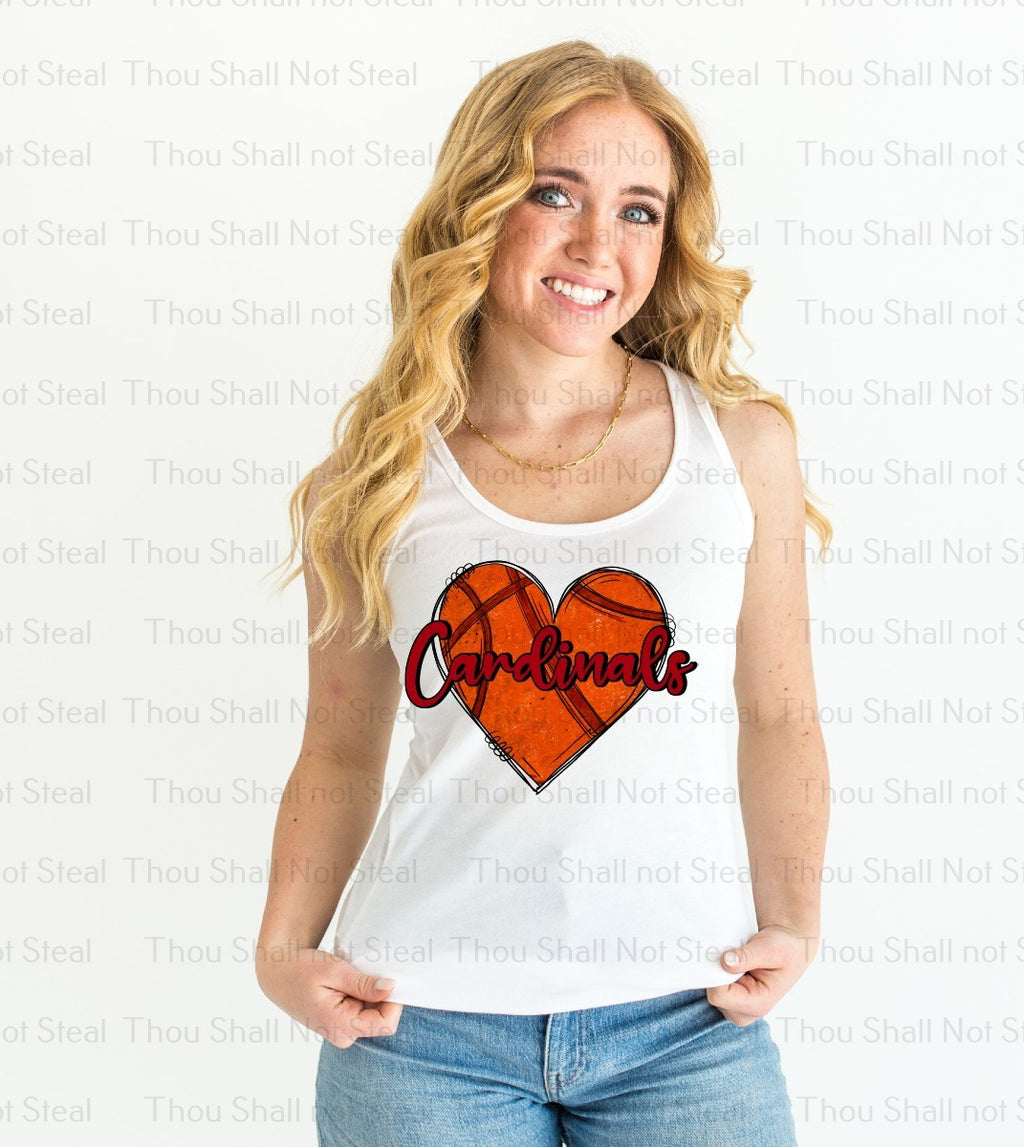 13-193 Basketball Cardinals Completed Tee