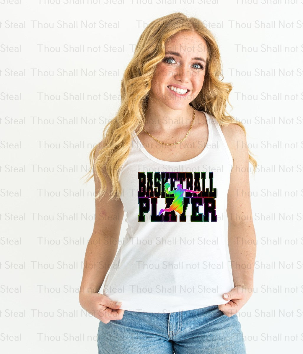 13-199 Colorful Basketball Player DTF TRANSFER ONLY