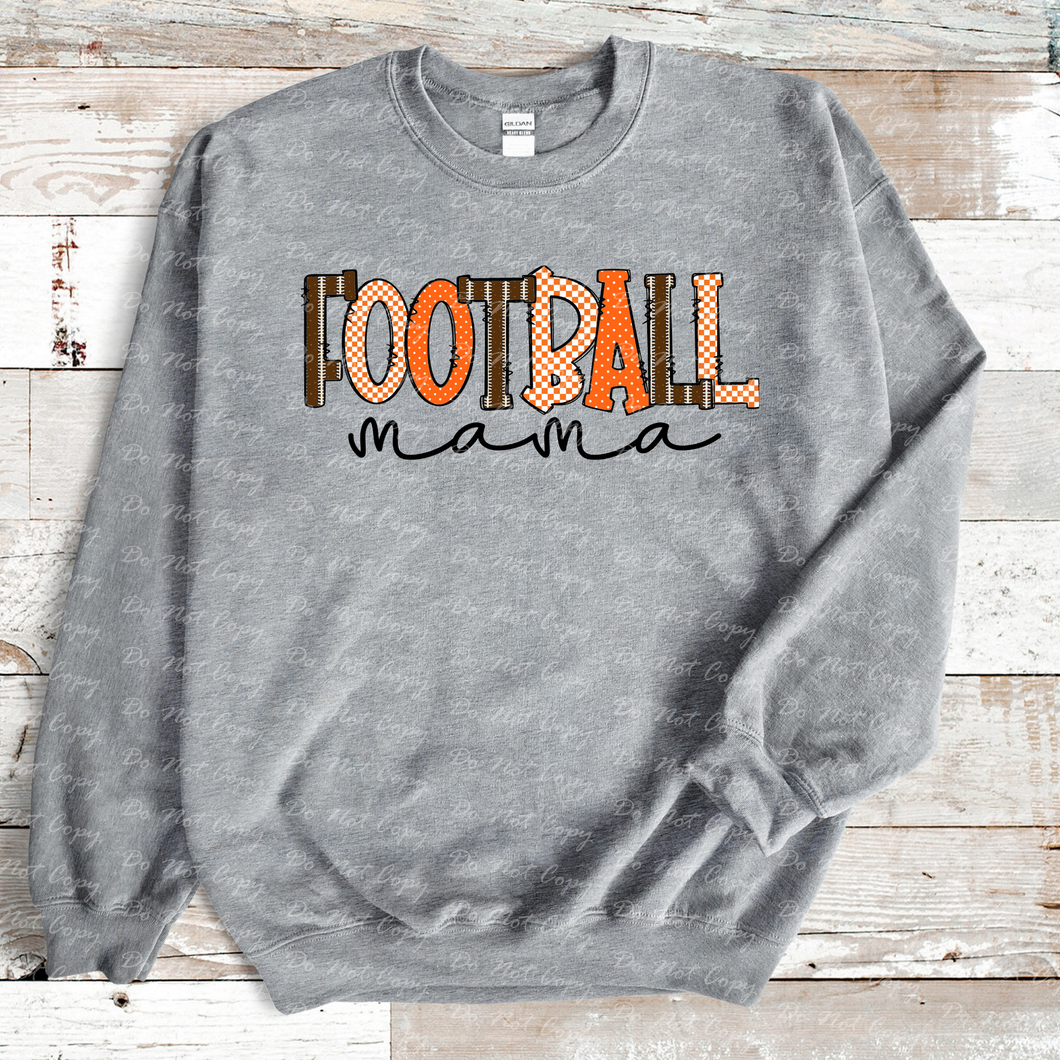 13-236 Football Mama Mixed Letters - Orange DTF TRANSFER ONLY