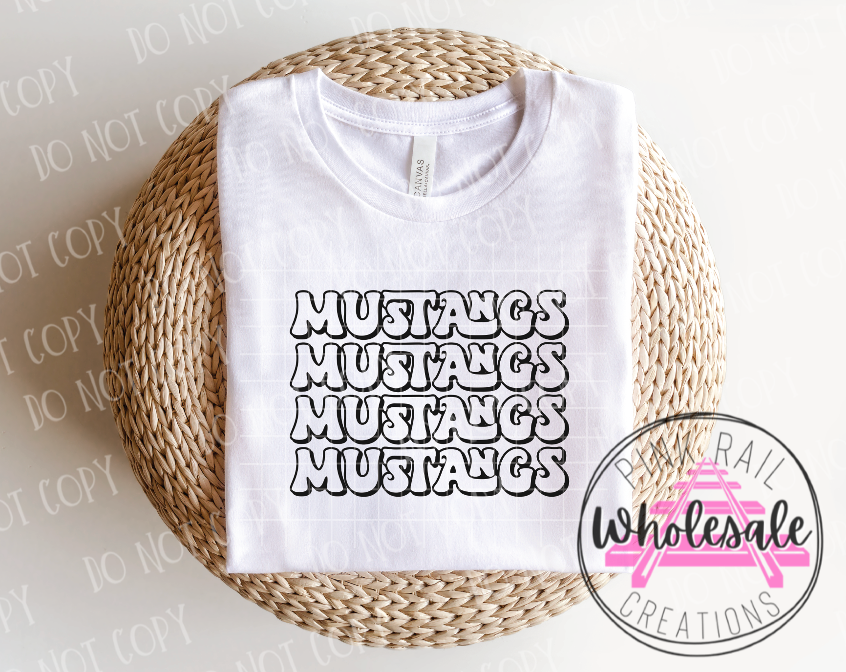 13-29 Mustangs Retro Stack Completed Tee