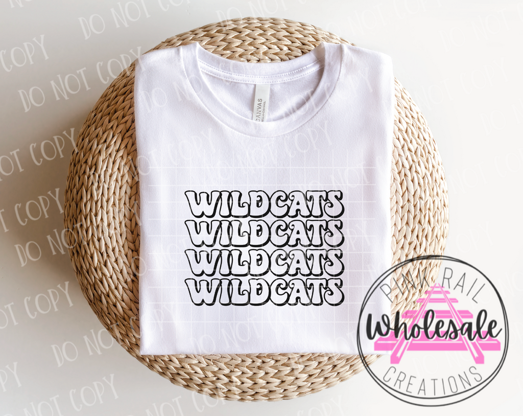 13-36 Wildcats Retro Stack Completed Tee