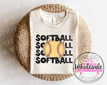 Load image into Gallery viewer, 13-40 Softball Stacked Completed Tee
