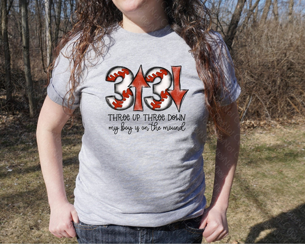 13-58 3 UP 3 DOWN PITCHER Completed Tee