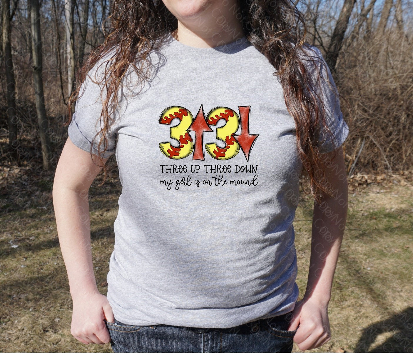 13-59 3 UP 3 DOWN PITCHER SOFTBALL Completed Tee