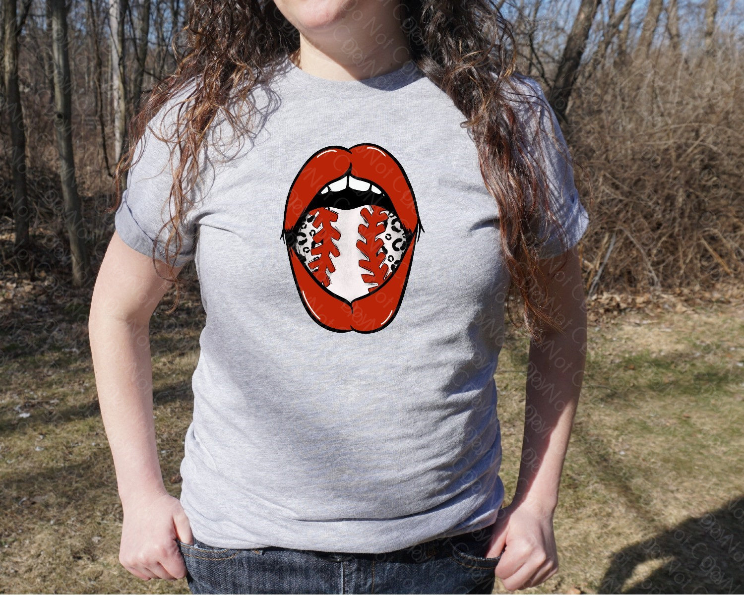 13-68 LEOPARD BASEBALL TONGUE DTF TRANSFER ONLY