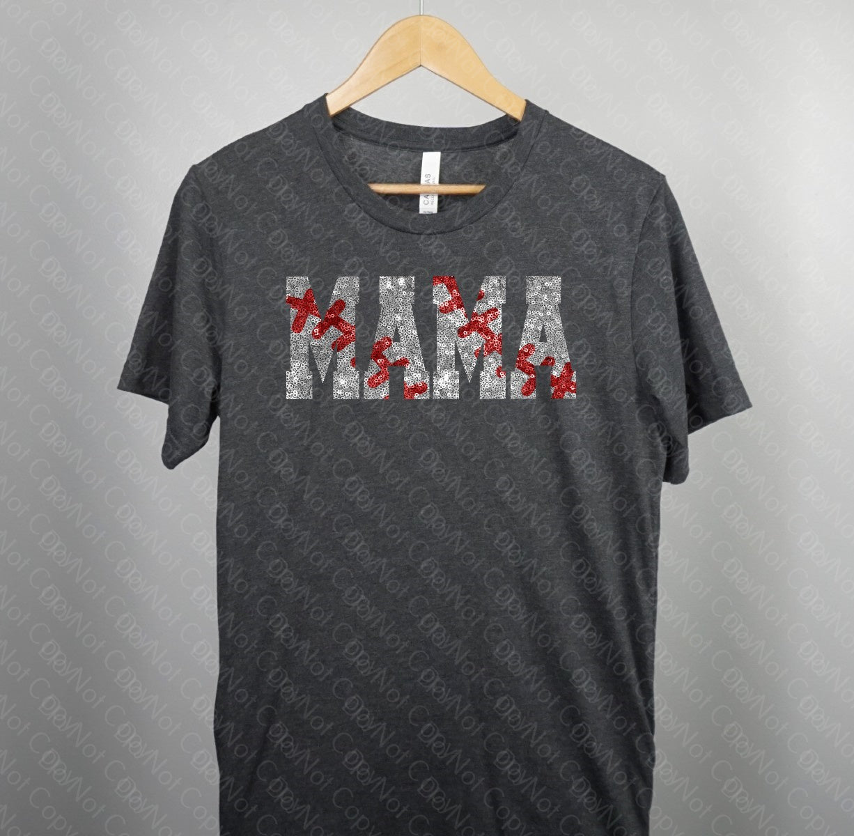 13-98 MAMA SEQUIN BASEBALL Completed Tee