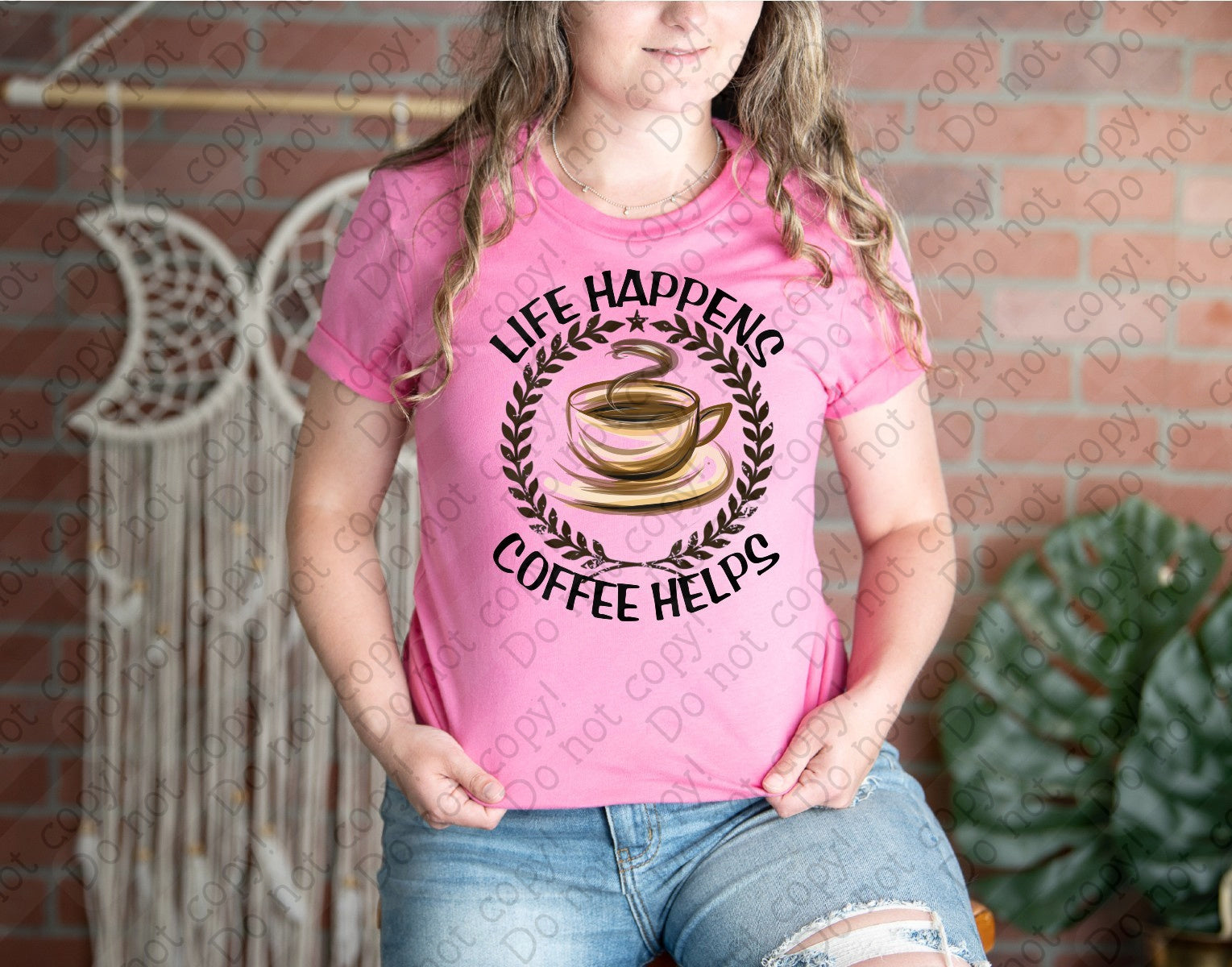 15-69 Life Happens Coffee Helps Completed Tee