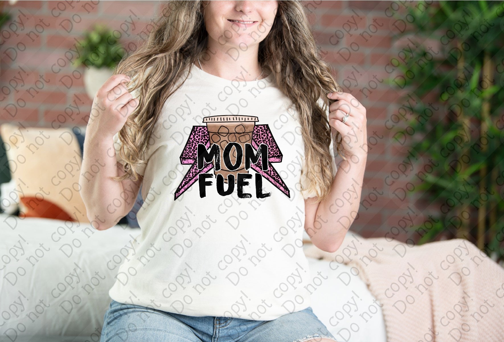 15-74 Mom Fuel with Pink Lightning Bolts DTF TRANSFER ONLY