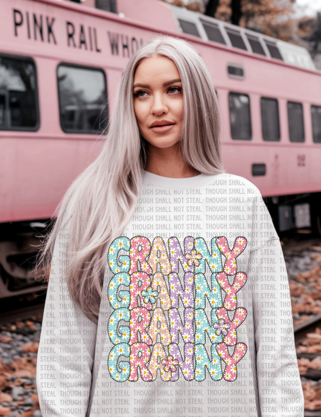 17-47 Floral Granny Completed Tee