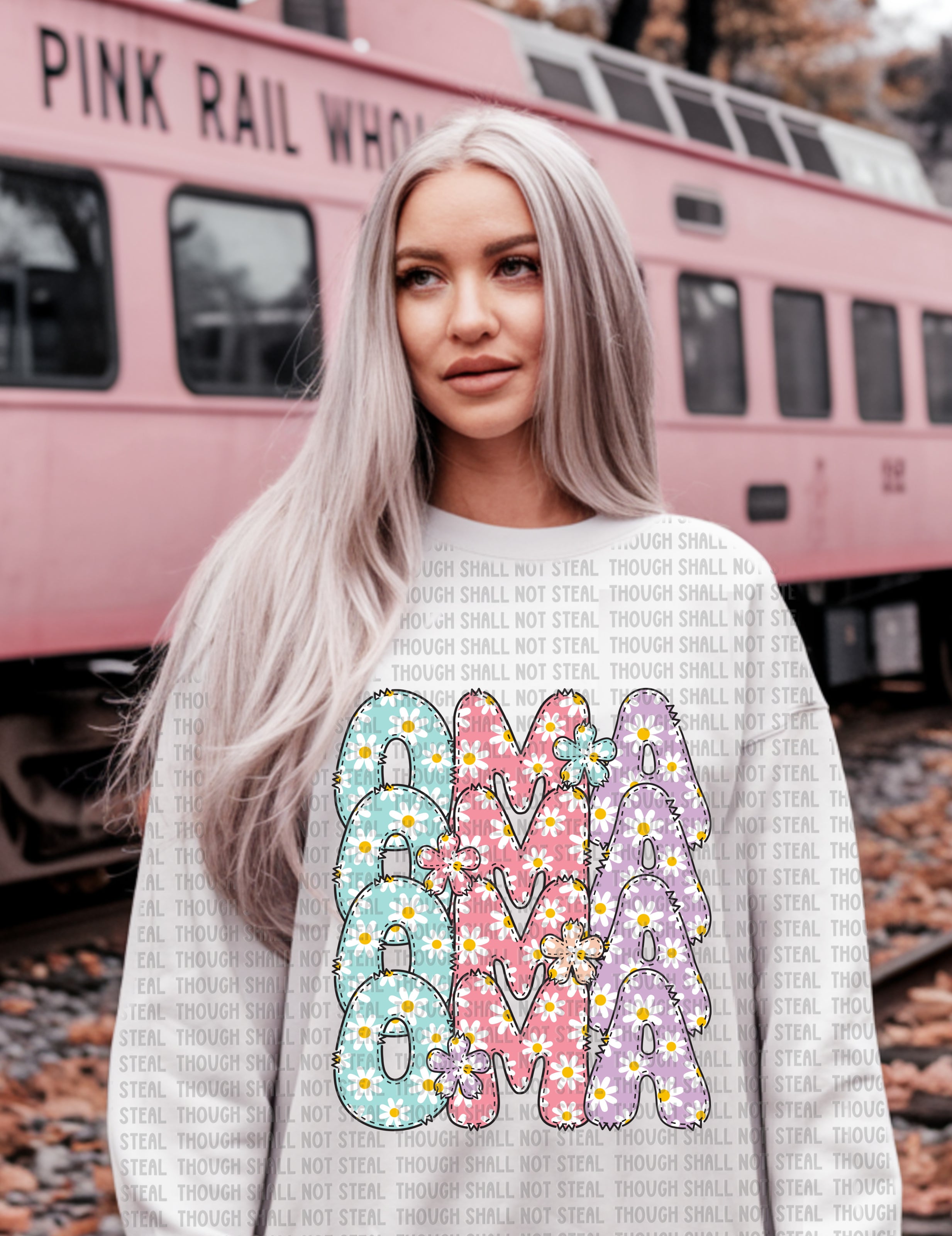 17-49 Floral Oma Completed Tee