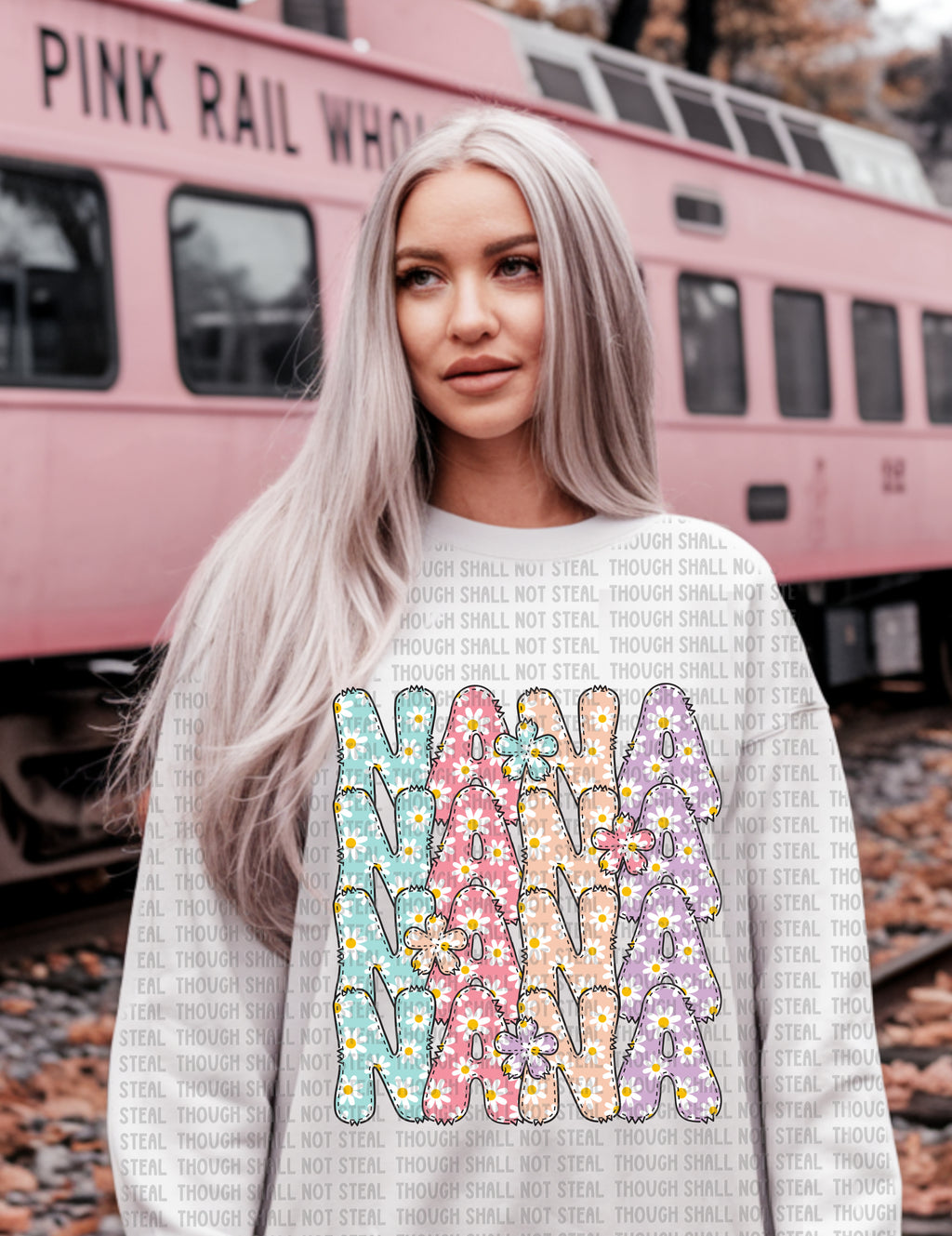 17-51 Floral Nana Completed Tee