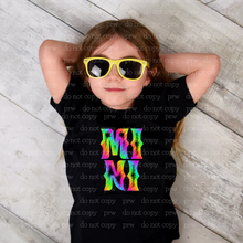 Load image into Gallery viewer, 18-07 Mini Rainbow Neon Completed Tee
