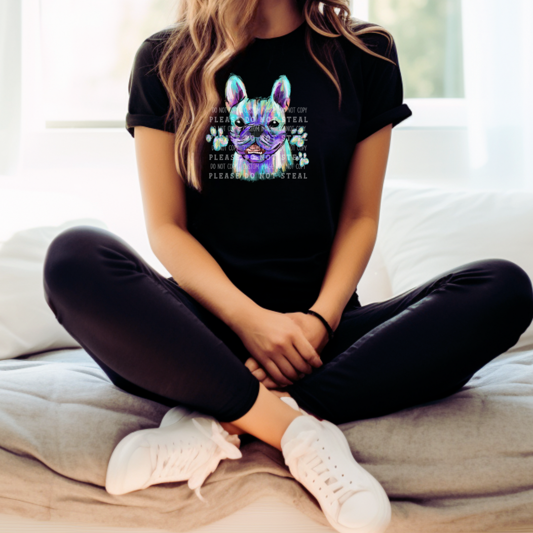 19-10 Watercolor Boston Terrier DTF TRANSFER ONLY