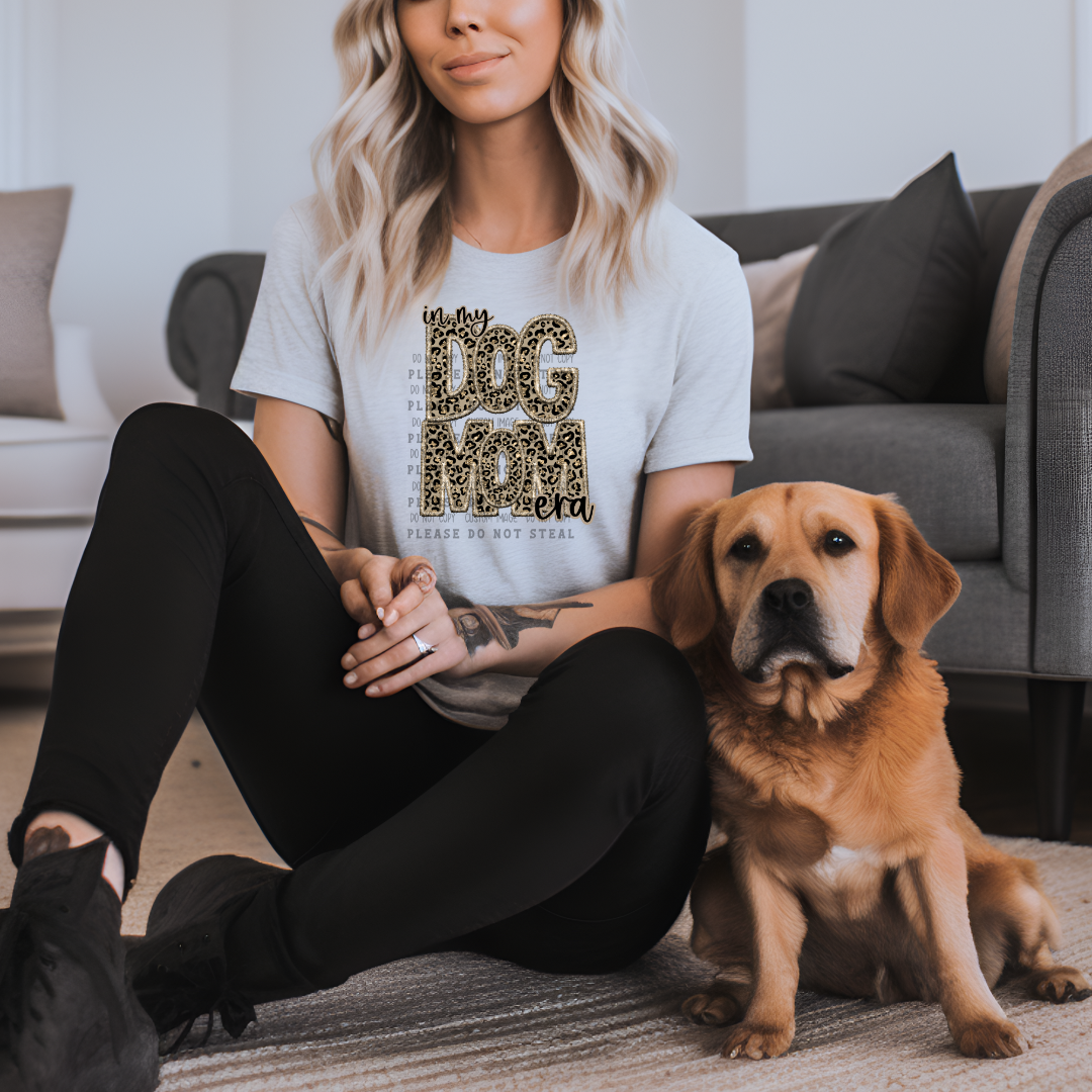 19-18 In My Dog Mama Era Cheetah Embroidery DTF TRANSFER ONLY