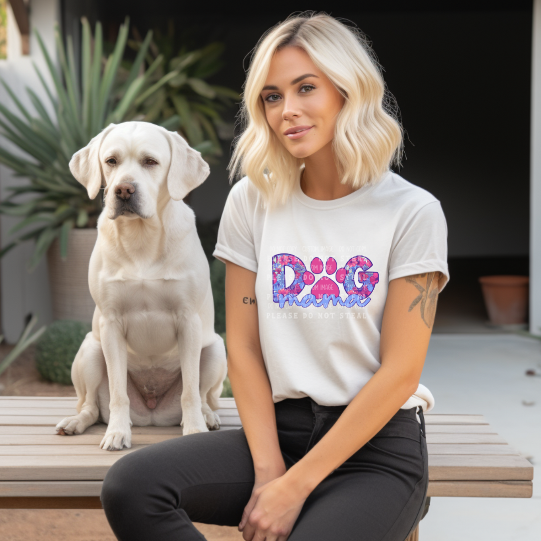 19-21 Pink & Purple Dog Mama  DTF TRANSFER ONLY
