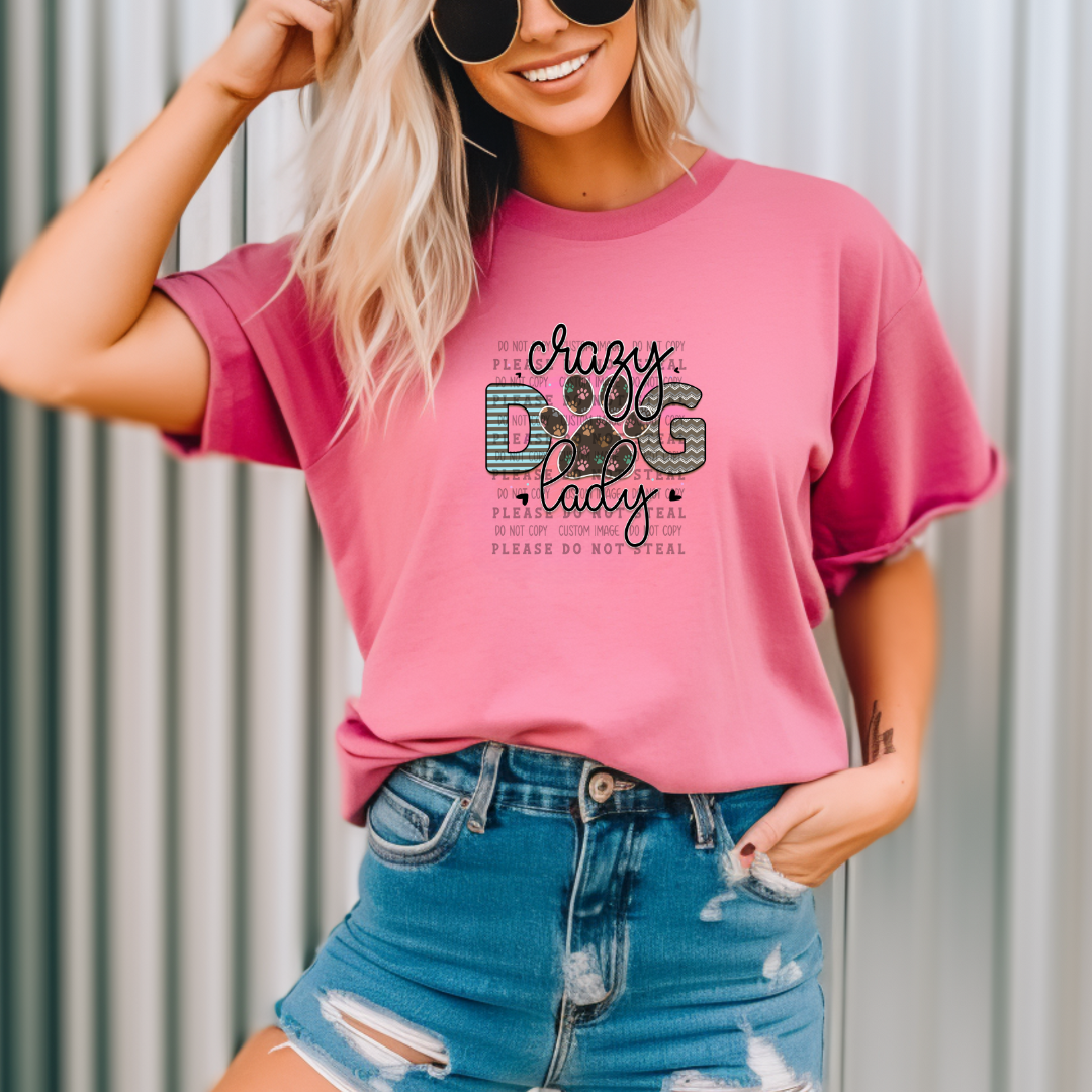 19-36 Crazy Dog Lady DTF TRANSFER ONLY