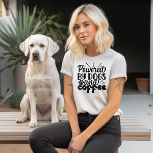 19-38 Powered By Dogs and Coffee DTF TRANSFER ONLY