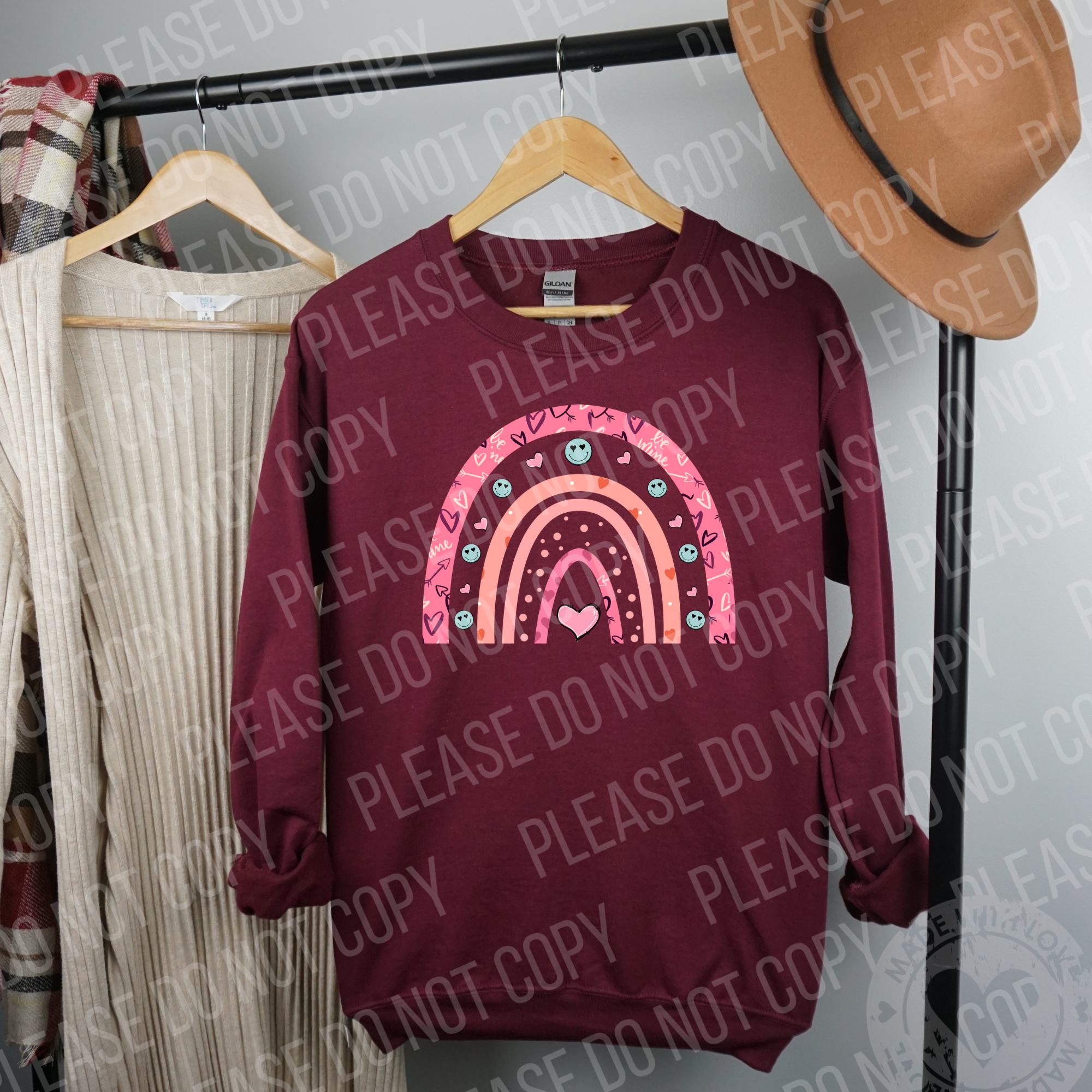 02-359 Valentine Rainbow DTF TRANSFER ONLY