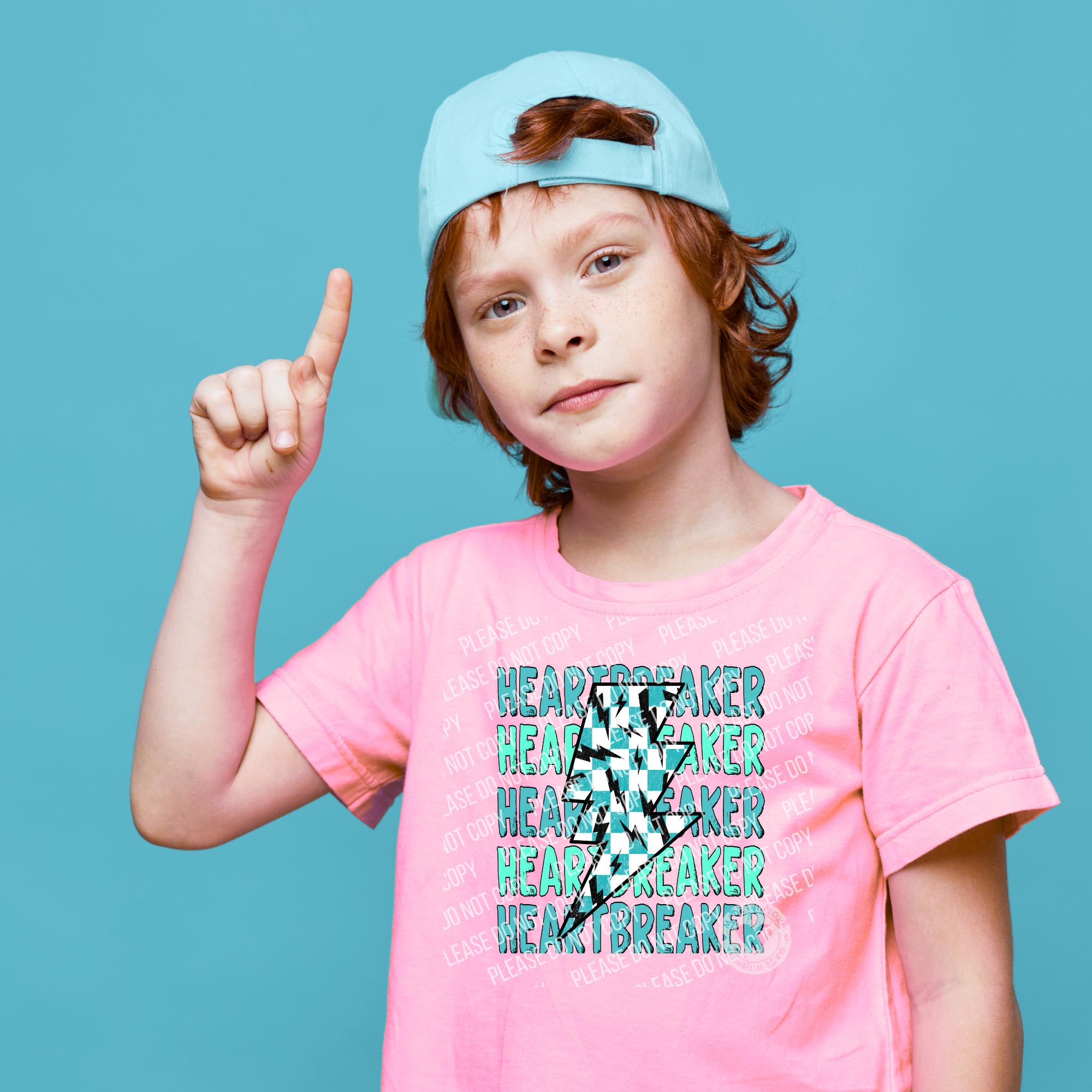 02-361 Heartbreaker Blue Lightning Bolts DTF TRANSFER ONLY