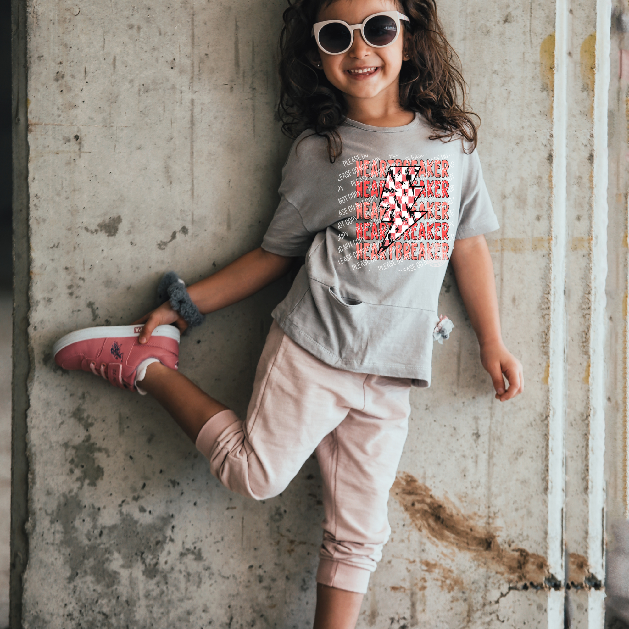 02-362 Heartbreaker Pink Lightning Bolts DTF TRANSFER ONLY