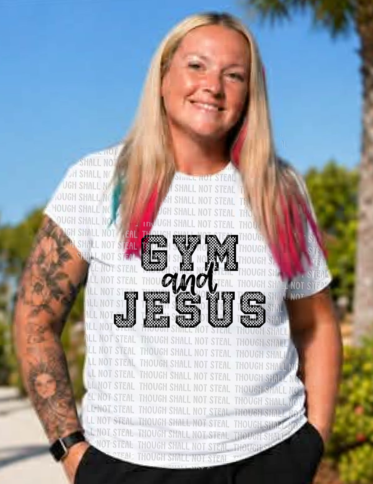 D-219 Gym and Jesus (Choose Color) DTF Transfer Only