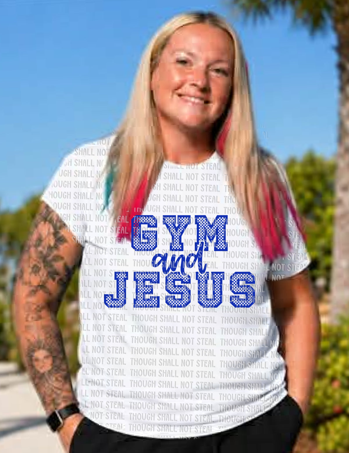 D-219 Gym and Jesus (Choose Color) DTF Transfer Only