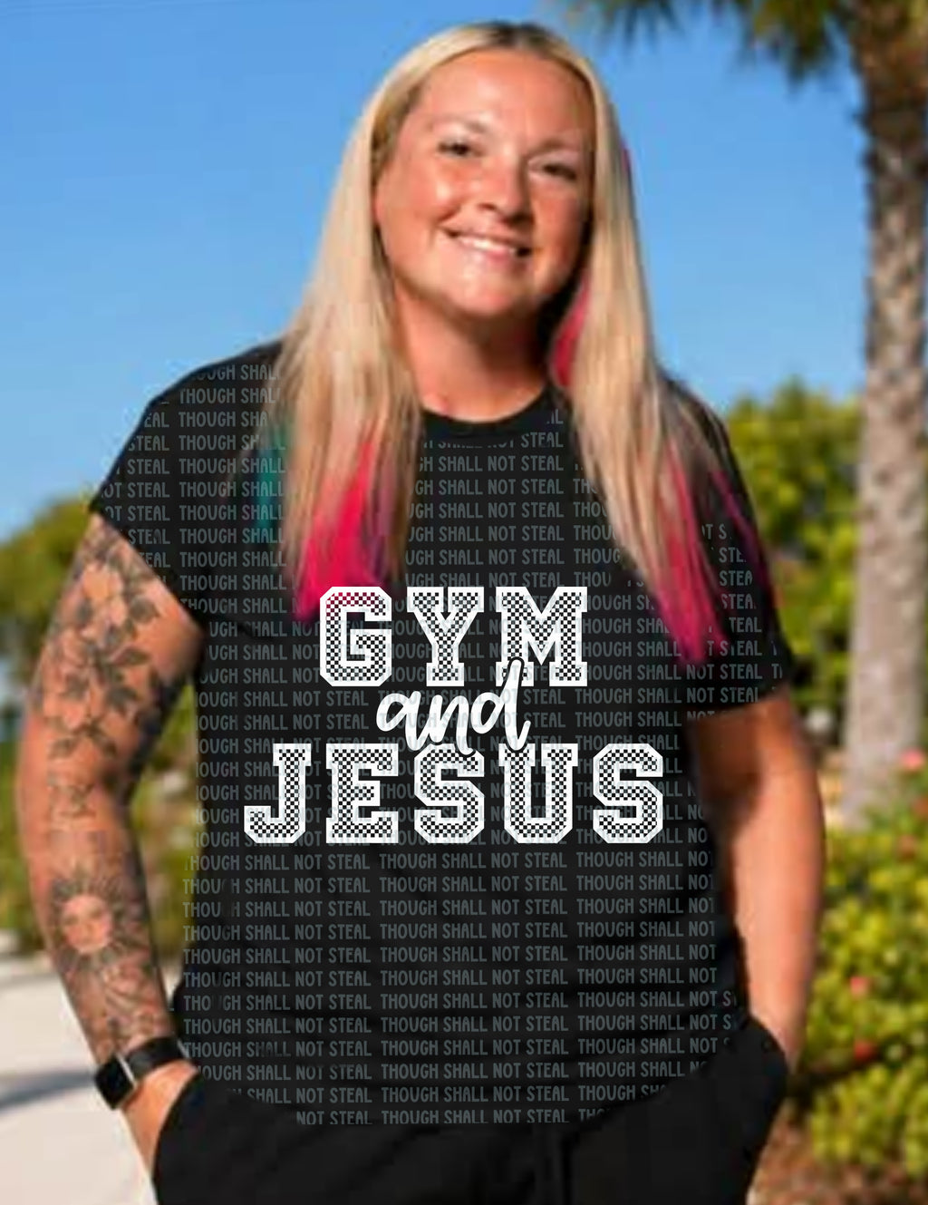 D-219 Gym and Jesus (Choose Color) DTF Transfer Only