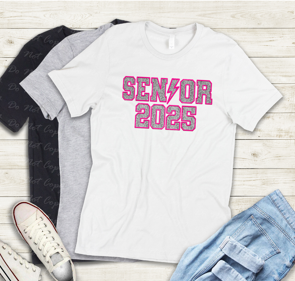 22-12 Senior 2025 Faux Embroidery Tee